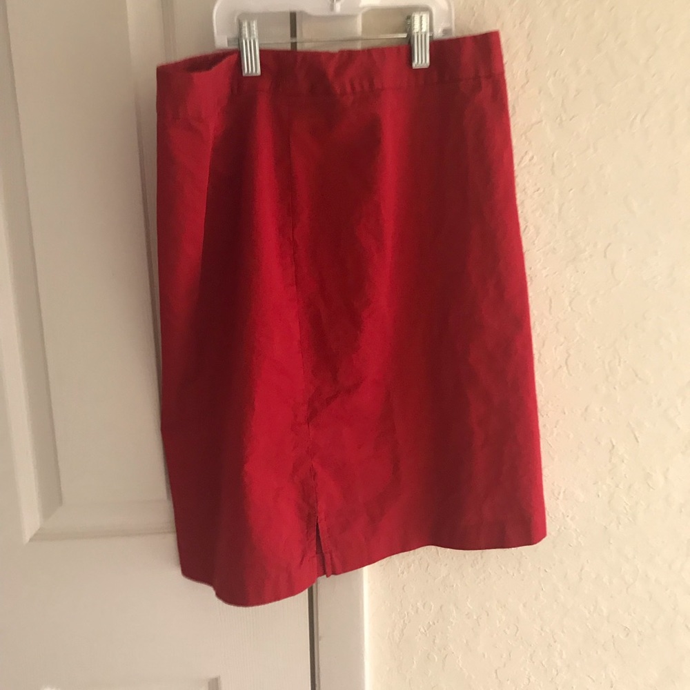 Red Gap Pencil Skirt